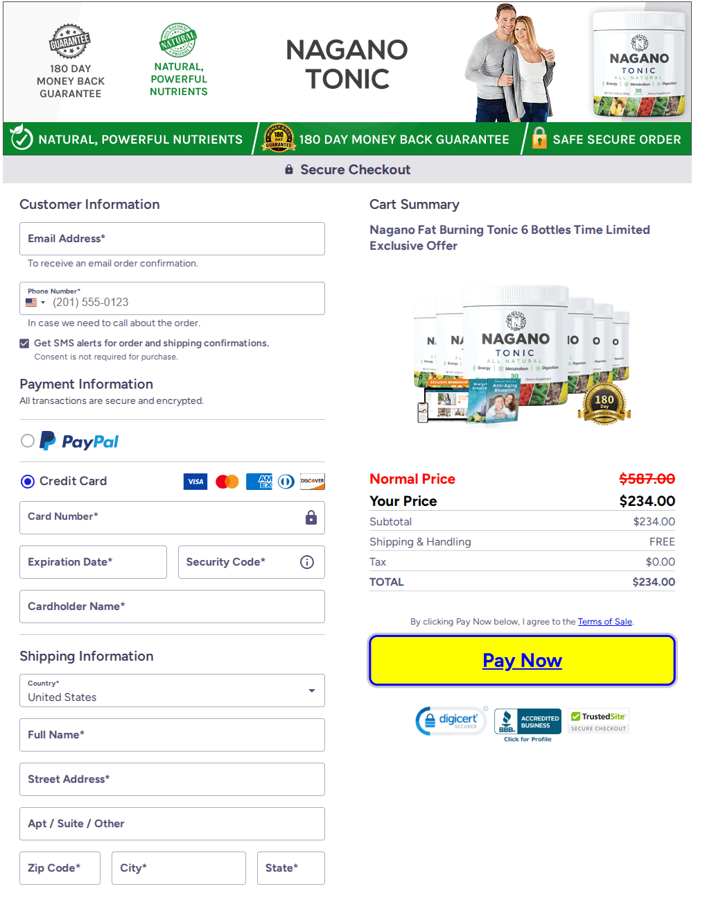 Nagano Tonic Checkout